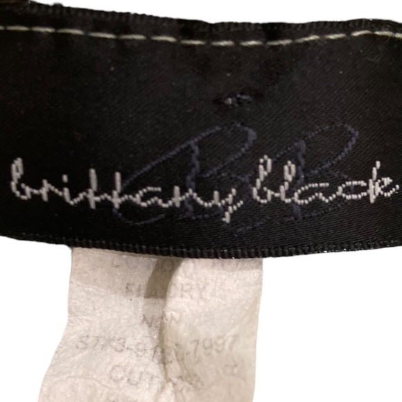 Brittany Black short sleeve stretch lace top ombre beaded sparkles lined medium - Picture 10 of 10